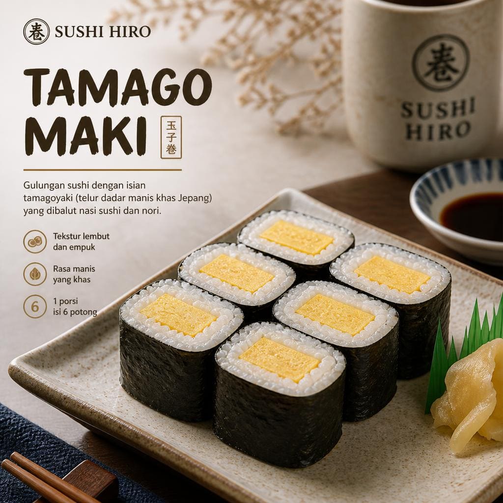 Tamago Maki Sushi Hiro menu maki tamago